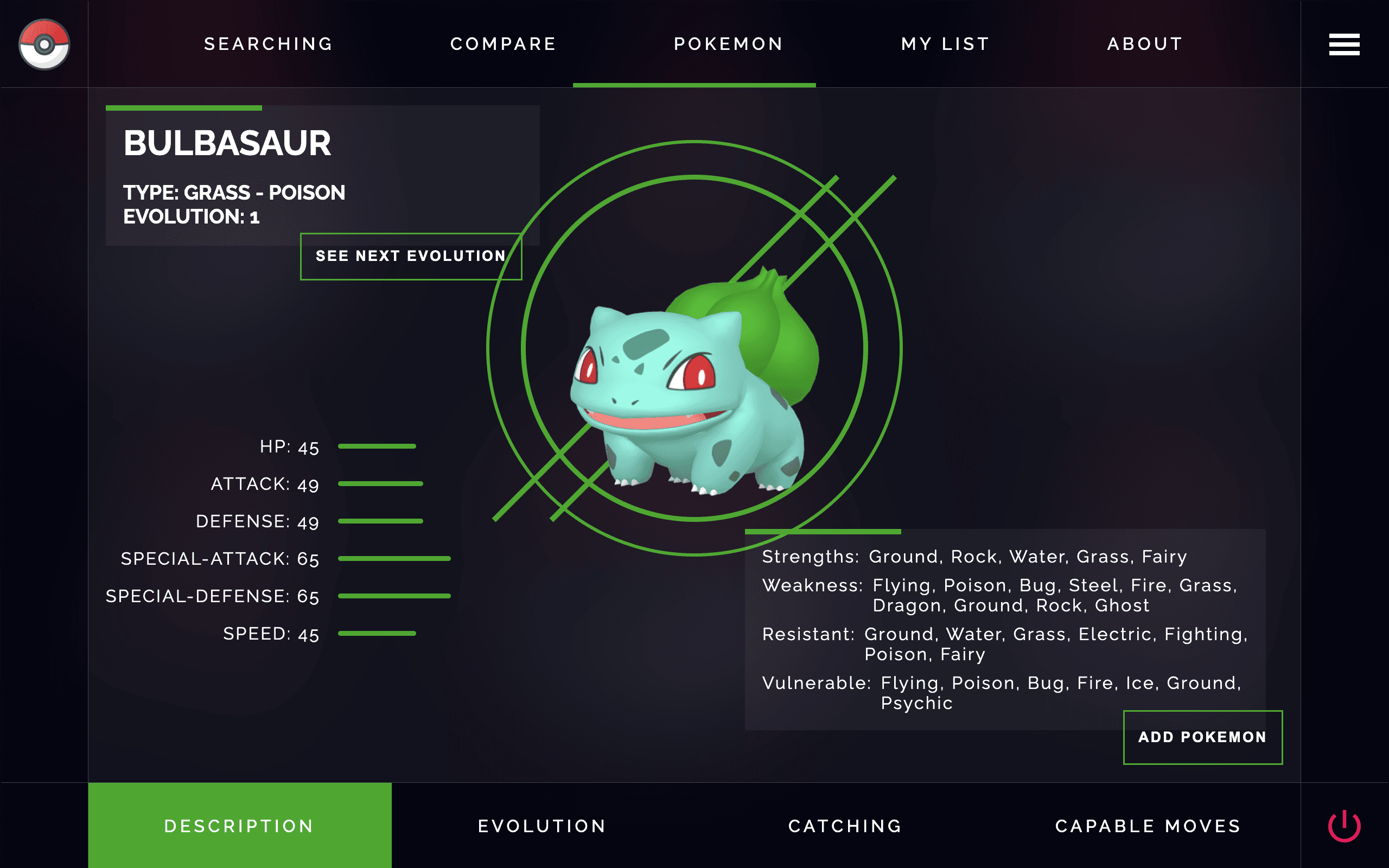 Pokedex screenshot